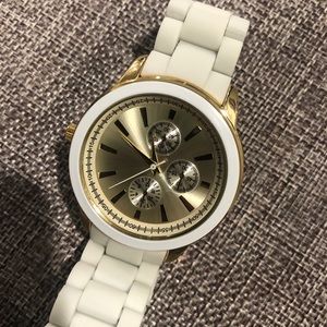 Asos White Gold Silicone Plastic Minimalist Watch